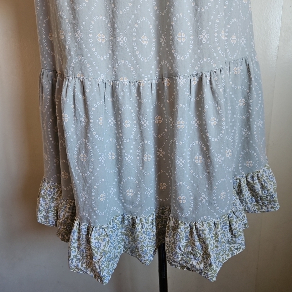 Umgee Floral Trapez & Swing Mini-Dress Short Sleeves With Pockets Size Small - Picture 11 of 14